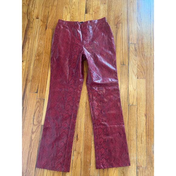 Xhilaration Pants - Vtg 90s y2k Xhilaration faux snakeskin straight leg pants size 29 red/black